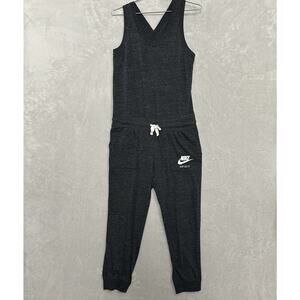 Nike Jumpsuit Womens Medium Gray Athleisure Activewear‎ Sporty Comfy Vintage